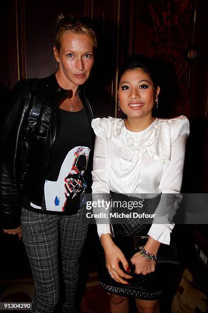 Estelle Lefebure and Princess Siriwanwaree Nareerat of Thailand attend the Balmain Pret a Porter show as part of the Paris Womenswear Fashion Week...