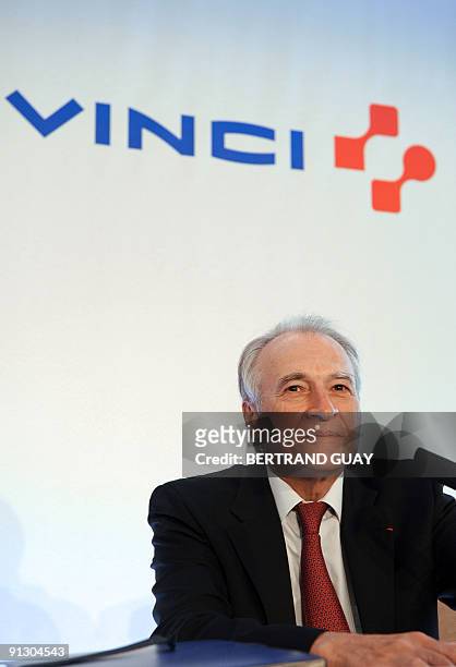 French construction and services group Vinci Director general director Xavier Huillard attends a press conference to present the 2009 first half...