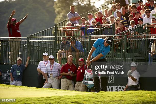 Tour Championship: Phil Mickelson in action, pitch for birdie on No 16 during Sunday play at East Lake GC. FedEx Cup. Atlanta, GA 9/27/2009 CREDIT:...