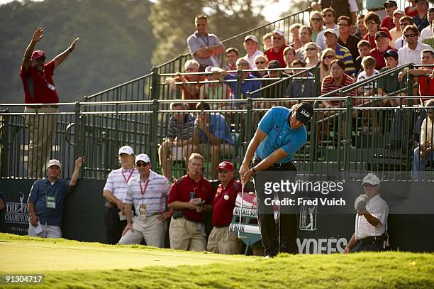 Tour Championship: Phil Mickelson in action, pitch for birdie on No 16 during Sunday play at East Lake GC. FedEx Cup. Atlanta, GA 9/27/2009 CREDIT:...