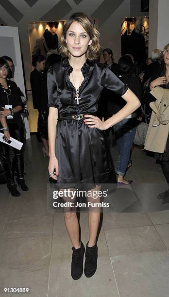 Alexa Chung attends the Burberry after party during London Fashion Week Spring Summer 2010 on September 22, 2009 in London, United Kingdom.