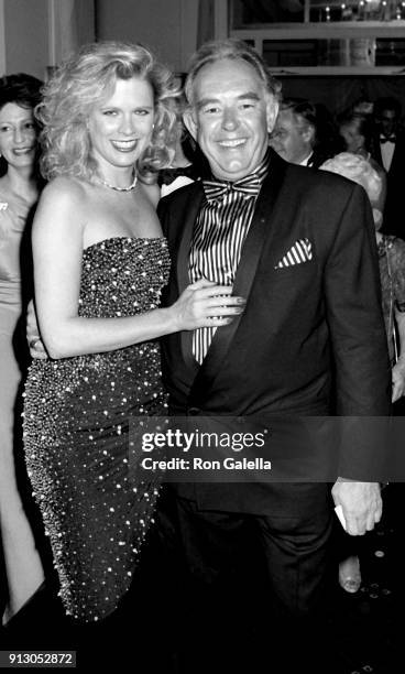 Robin Leach and Judith Ledford attend Fourth Annual Rita Hayworth Alzheimer's Disease Benefit Gala on May 16, 1988 at the Waldorf Hotel in New York...