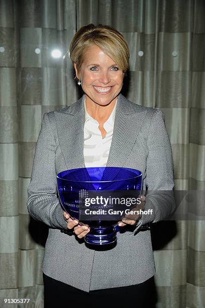 Event honoree, CBS News anchor Katie Couric, attends the 7th annual Giants of Broadcasting Awards Ceremony at the Grand Hyatt Hotel on October 1,...