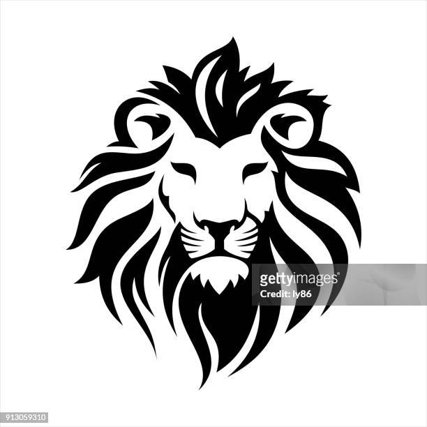 lion head - animals in the wild stock illustrations