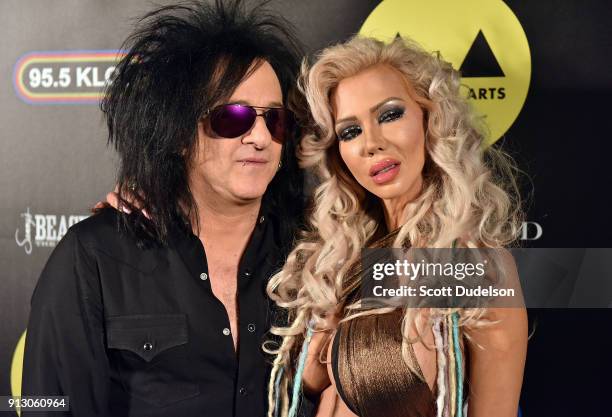 Musician Steve Stevens and his wife Josie Stevens attend the Adopt the Arts annual rock gala at Avalon Hollywood on January 31, 2018 in Los Angeles,...