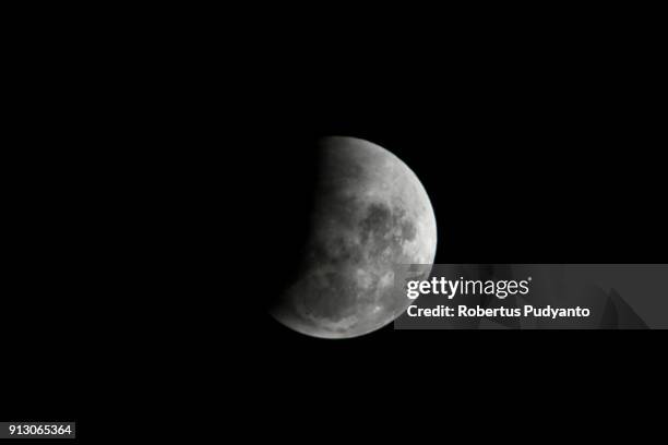 super blue blood moon - superluna de sangre azul fotografías e imágenes de stock