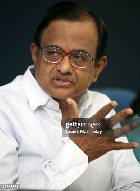 Union Home Minister P Chidambaram addressing a press conference in New Delhi on Wednesday, September 30, 2009.