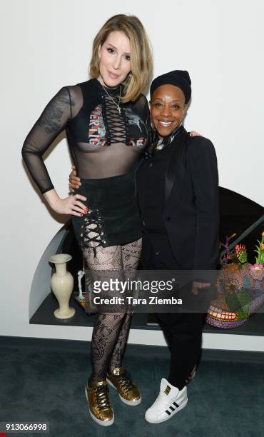 Writer/producer/pianist Our Lady J and actress Marianne Jean-Baptiste attend The Secret Society Of The Sisterhood at The Masonic Lodge at Hollywood...
