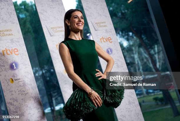 Raquel Sanchez Silva presents 'Maestros de la Costura' tv programme at Traje Museum on February 1, 2018 in Madrid, Spain.