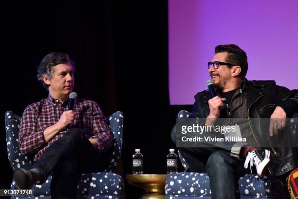 Actors Chris Parnell and Lucky Yates speak onstage at a screening and Q&A for 'Archer' on Day 1 of the SCAD aTVfest 2018 on February 1, 2018 in...