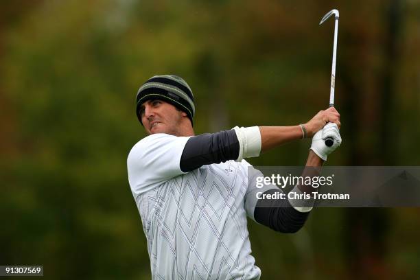 Leif Olson tees off on the 16th hole during the first round of the 2009 Turning Stone Resort Championship at Atunyote Golf Club held on October 1,...