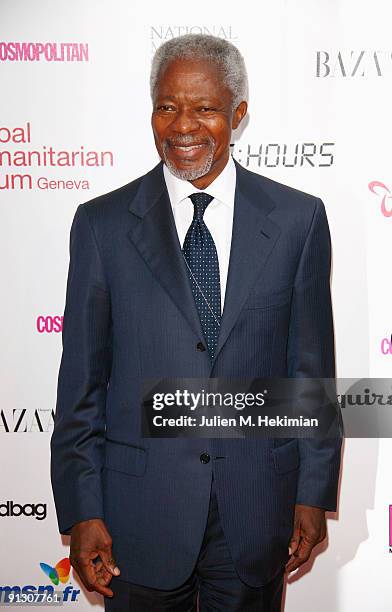 Koffi Annan attends "Beds Are Burning" song launch by Kofi Annan and Havas Worldwide at Universite Paris Descartes on October 1, 2009 in Paris,...