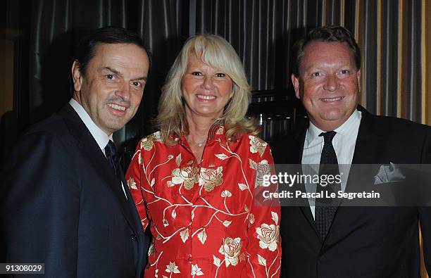 Of Van Cleef & Arpels Stanislas de Quercize , Ingrid Roosen-Trinks and Managing director of Mont-Blanc France Michel Ade attend the Montblanc Paris...