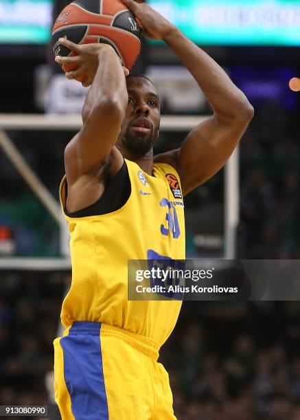 Norris Cole, #30 of Maccabi Fox Tel Aviv in action during the 2017/2018 Turkish Airlines EuroLeague Regular Season Round 21 game between Zalgiris...