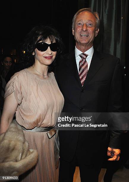 Juliette Binoche and Lutz Bethge attend the Montblanc Paris Flagship Boutique Launch - Inauguration Cocktail party on October 1, 2009 in Paris,...