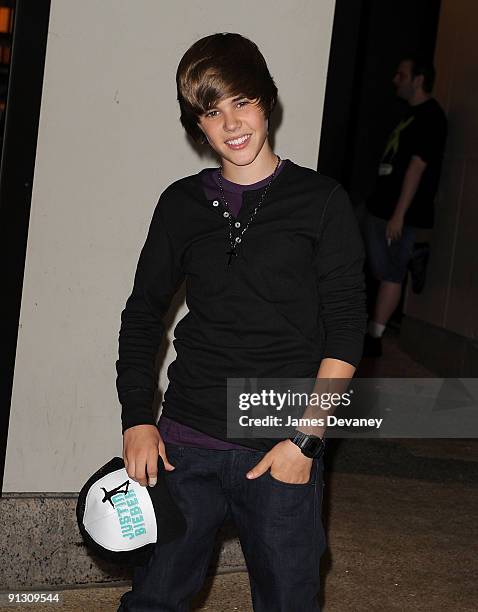 Justin Bieber visits MTV's "It's On with Alexa Chung" at MTV Studios on September 2, 2009 in New York City.