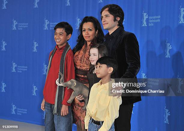 Actors Gael Garcia Bernal and Marife Necesito and guests attend the "Mammoth" photocall during the 59th Berlin International Film Festival at the...