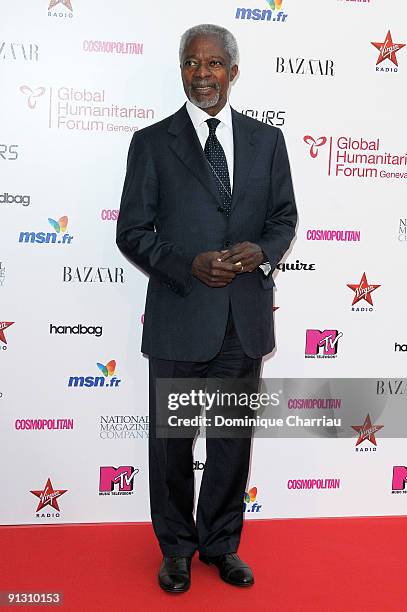 Kofi Annan attends "Beds Are Burning" song launch by Kofi Annan and Havas Worldwide at Universite Paris Descartes on October 1, 2009 in Paris, France.