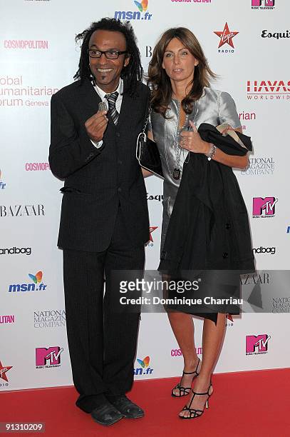 Manu Katche and wife Laurence attend "Beds Are Burning" song launch by Kofi Annan and Havas Worldwide at Universite Paris Descartes on October 1,...