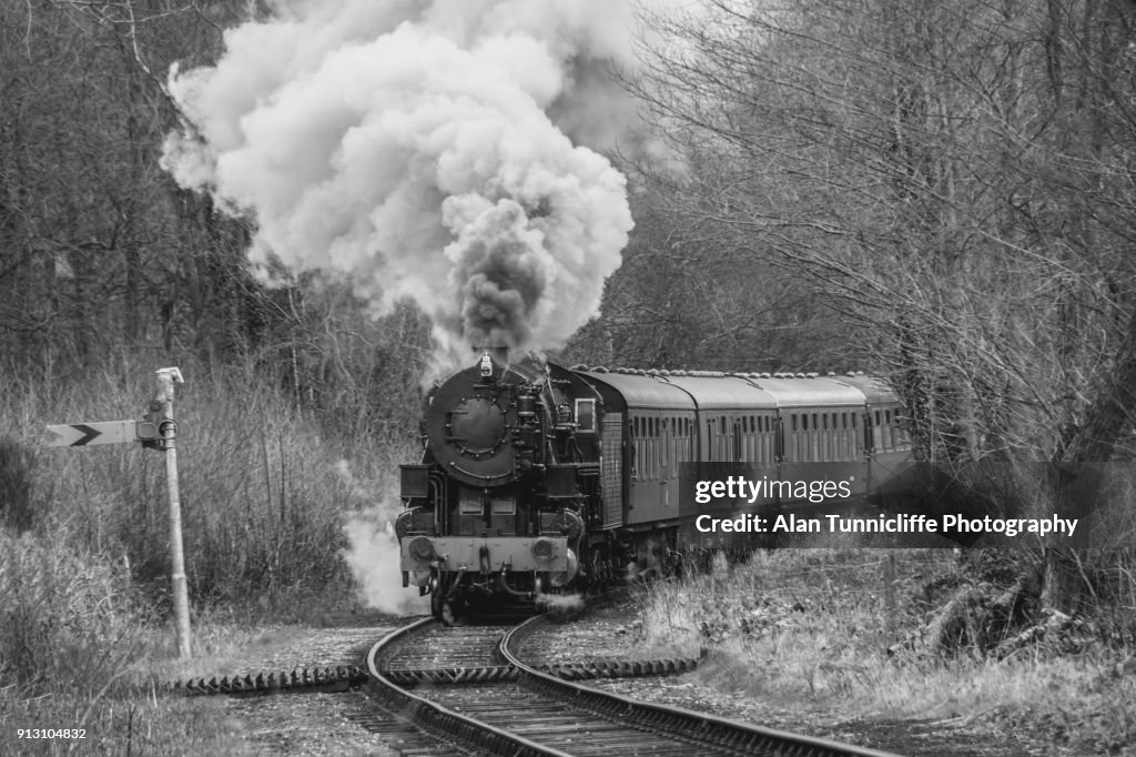 Steam train approaching
