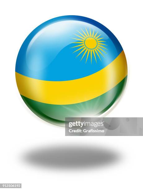 rwanda button with flag isolated on white - rwanda flag stock illustrations