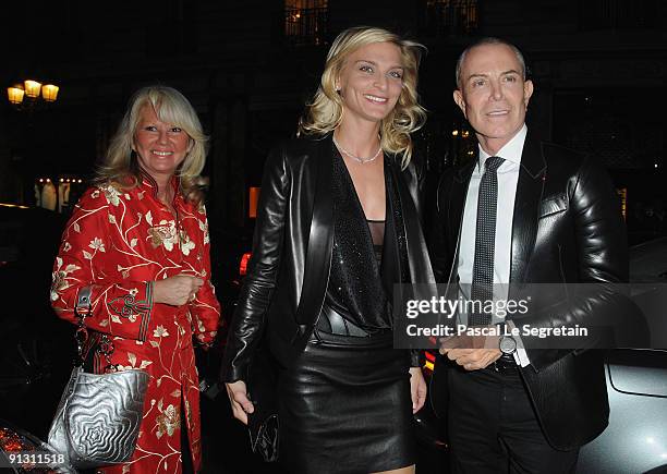 Ingrid Roosen-Trinks, Sara Marchal and Jean-Claude Jitrois attend the Montblanc Paris Flagship Boutique Launch - Inauguration Cocktail party on...