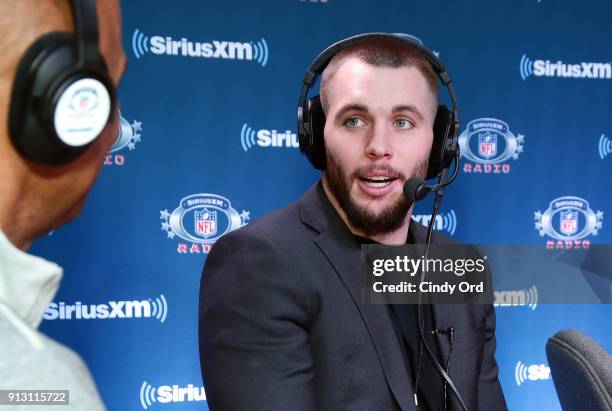 Harrison Smith of the Minnesota Vikings attends SiriusXM at Super Bowl LII Radio Row at the Mall of America on February 1, 2018 in Bloomington,...