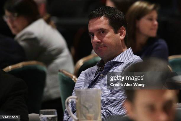 Rep. Devin Nunes , Chairman of House Intelligence Committee, attends a lunch that President Donald Trump addressing at the 2018 House & Senate...