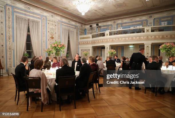 General view during a dinner with Prince William, Duke of Cambridge, Catherine, Duchess of Cambridge Harald V of Norway and Queen Sonja of Norway at...