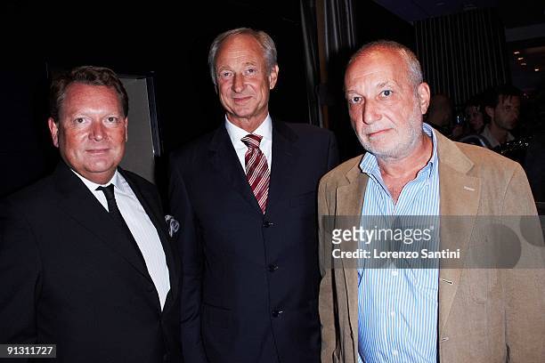 Michel Ade, Lutz Bethge and Francois Berleand attend the Opening of Montblanc Paris Flagship at 7, rue de la Paix on October 1, 2009 in Paris, France.