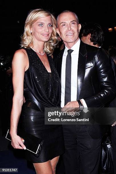 Sara Marchal and Jean-Claude Jitrois attend the Opening of Montblanc Paris Flagship at 7, rue de la Paix on October 1, 2009 in Paris, France.