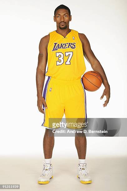 Ron Artest of the Los Angeles Lakers poses for a portrait during 2009 NBA Media Day on September 29, 2009 at Toyota Sports Center in El Segundo,...