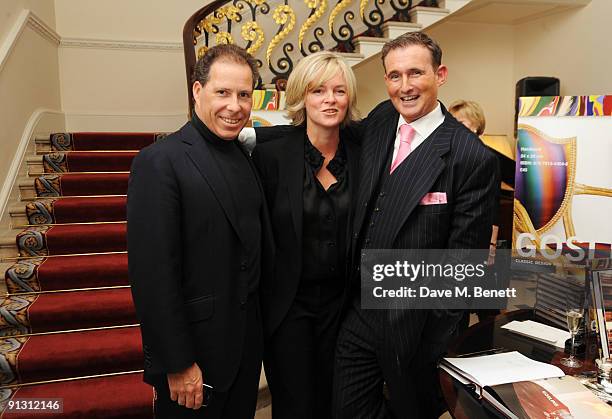 Viscount David Linley, Ruth Kennedy and Tim Gosling attend the book launch party for Tim Gosling's first book 'Gosling: Classic Design For...