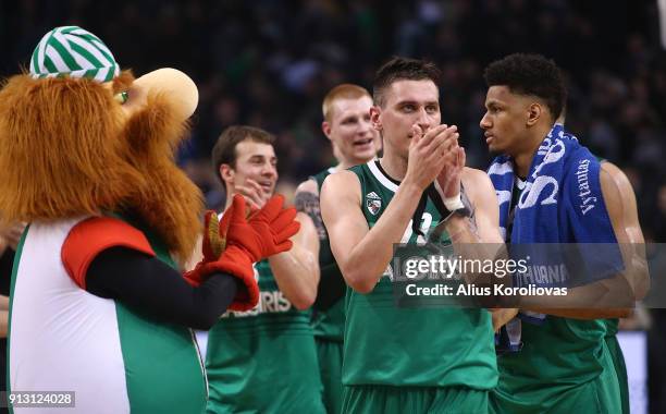 Edgaras Ulanovas, #92 of Zalgiris Kaunas in action during the 2017/2018 Turkish Airlines EuroLeague Regular Season Round 21 game between Zalgiris...