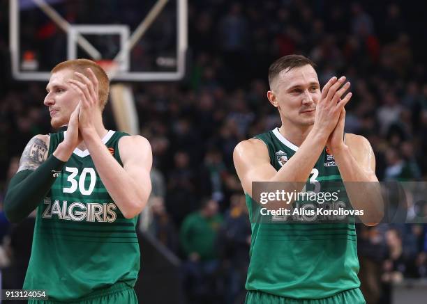 Paulius Jankunas, #13 of Zalgiris Kaunas in action during the 2017/2018 Turkish Airlines EuroLeague Regular Season Round 21 game between Zalgiris...