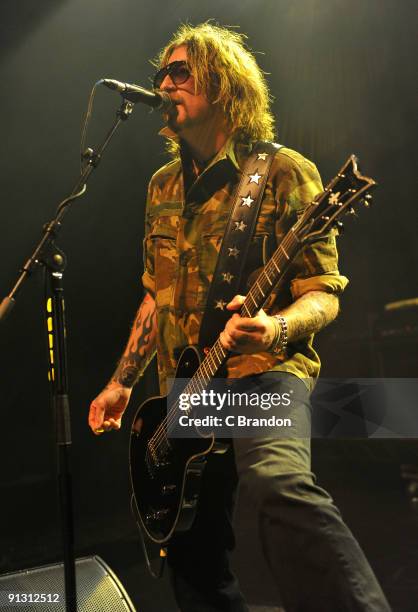 Ginger of the Wildhearts performs at Shepherds Bush Empire on October 1, 2009 in London, England.