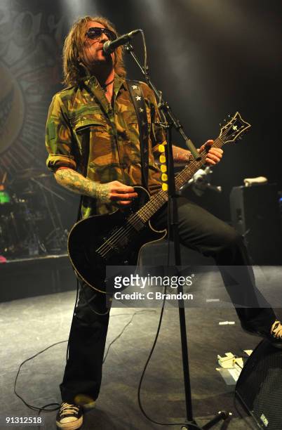 Ginger of the Wildhearts performs at Shepherds Bush Empire on October 1, 2009 in London, England.