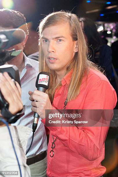 Designer Christophe Guillarme speaks with the media at his Spring Summer 2010 Pret-a-Porter during the Paris Womenswear Fashion Week Spring/Summer...