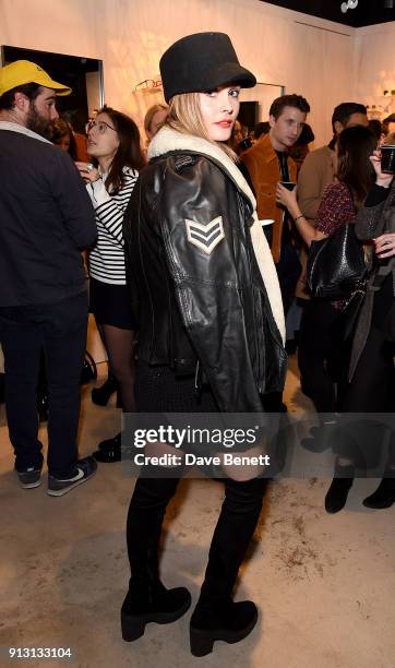 Charlotte de Carle attends the private launch event for luxury eyewear brand FINLAY London's first Soho store on February 1, 2018 in London, England.