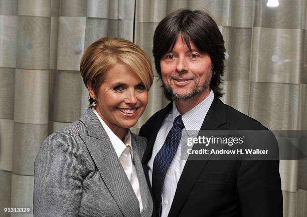 Event honorees, CBS News anchor Katie Couric and filmmaker Ken Burns attend the 7th annual Giants of Broadcasting Awards Ceremony at Grand Hyatt...