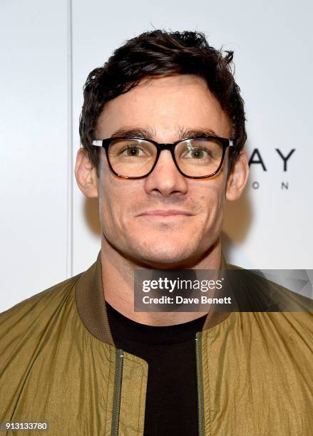 Max Evans attends the private launch event for luxury eyewear brand FINLAY London's first Soho store on February 1, 2018 in London, England.