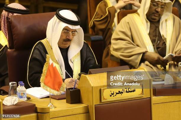 Bahraini Foreign Minister Vahid Mubarak Seyyar attends the Arab League Foreign Ministers Meeting in Cairo, Egypt on February 01, 2018. Arab Foreign...