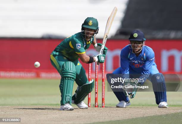 Duminy in action during the 1st Momentum ODI match between South Africa and India at Sahara Stadium Kingsmead on February 01, 2018 in Durban, South...