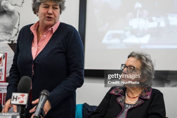 Susanna Camusso andCarla Federica Nespolo attend Press conference presenting the unitary appeal 'Never more fascism' in Rome, Italy, on 1st February...