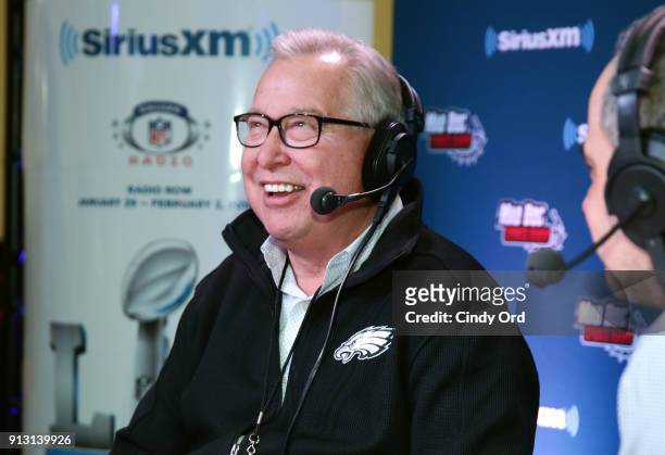 Former NFL player and NFL Hall of Fame player Ron Jaworski attends SiriusXM at Super Bowl LII Radio Row at the Mall of America on February 1, 2018 in...