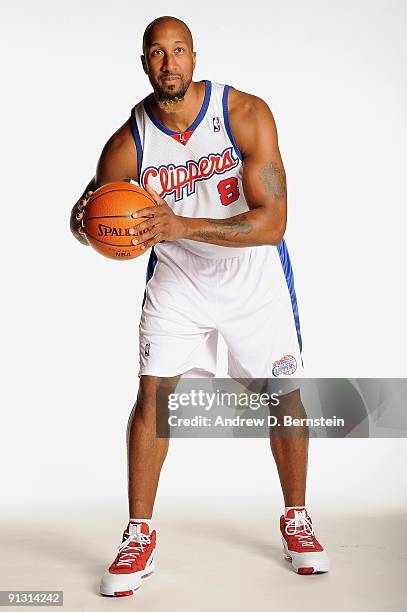 Brian Skinner of the Los Angeles Clippers poses for a portrait during 2009 NBA Media Day on September 28, 2009 at Staples Center in Los Angeles,...