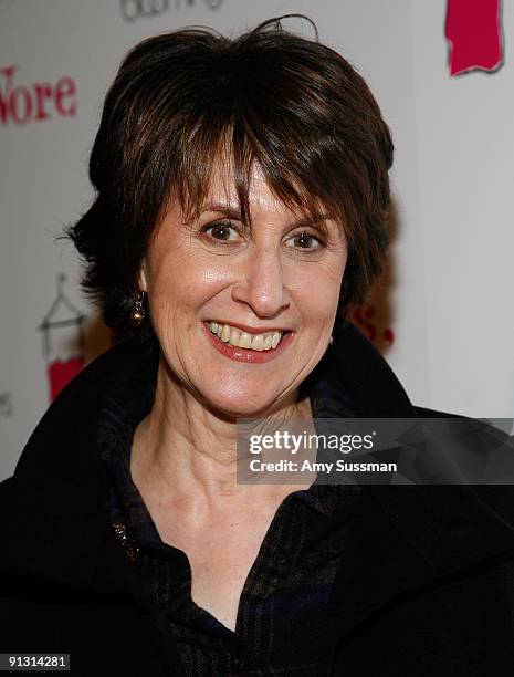 Writer Delia Ephron attends the Off Broadway opening night of ''Love, Loss and What I Wore'' at The Westside Theatre on October 1, 2009 in New York...