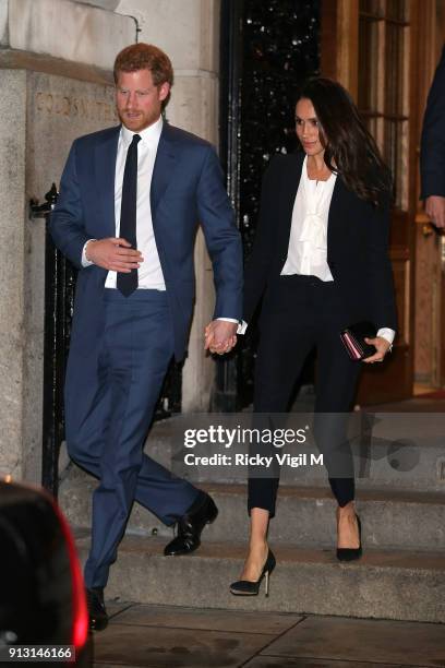 Prince Harry and Meghan Markle attend Endeavour Fund Awards Ceremony at Goldsmiths Hall on February 1, 2018 in London, England.