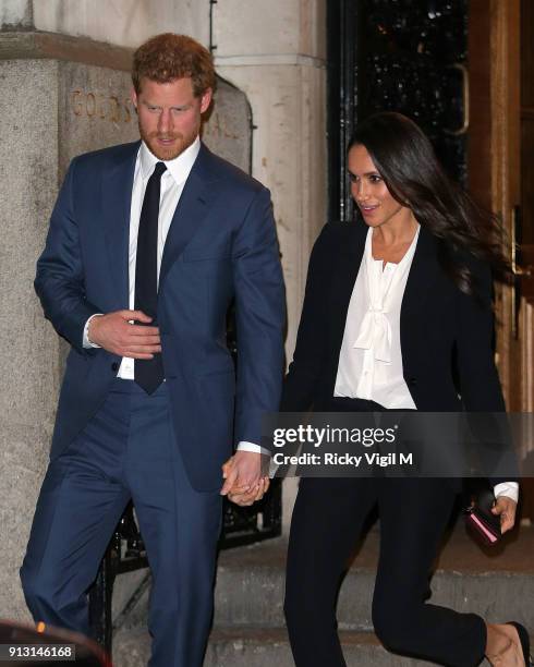 Prince Harry and Meghan Markle attend Endeavour Fund Awards Ceremony at Goldsmiths Hall on February 1, 2018 in London, England.