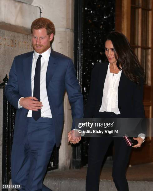 Prince Harry and Meghan Markle attend Endeavour Fund Awards Ceremony at Goldsmiths Hall on February 1, 2018 in London, England.